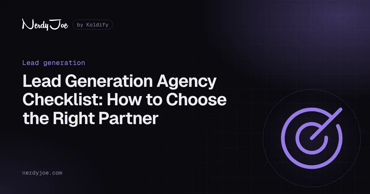 Blog lead generation agency checklist