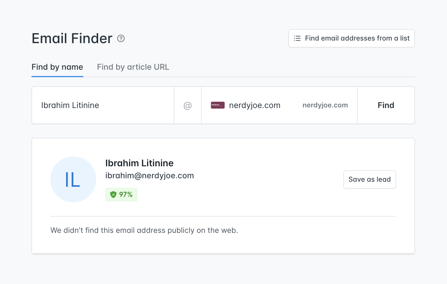 find email addresses with hunter