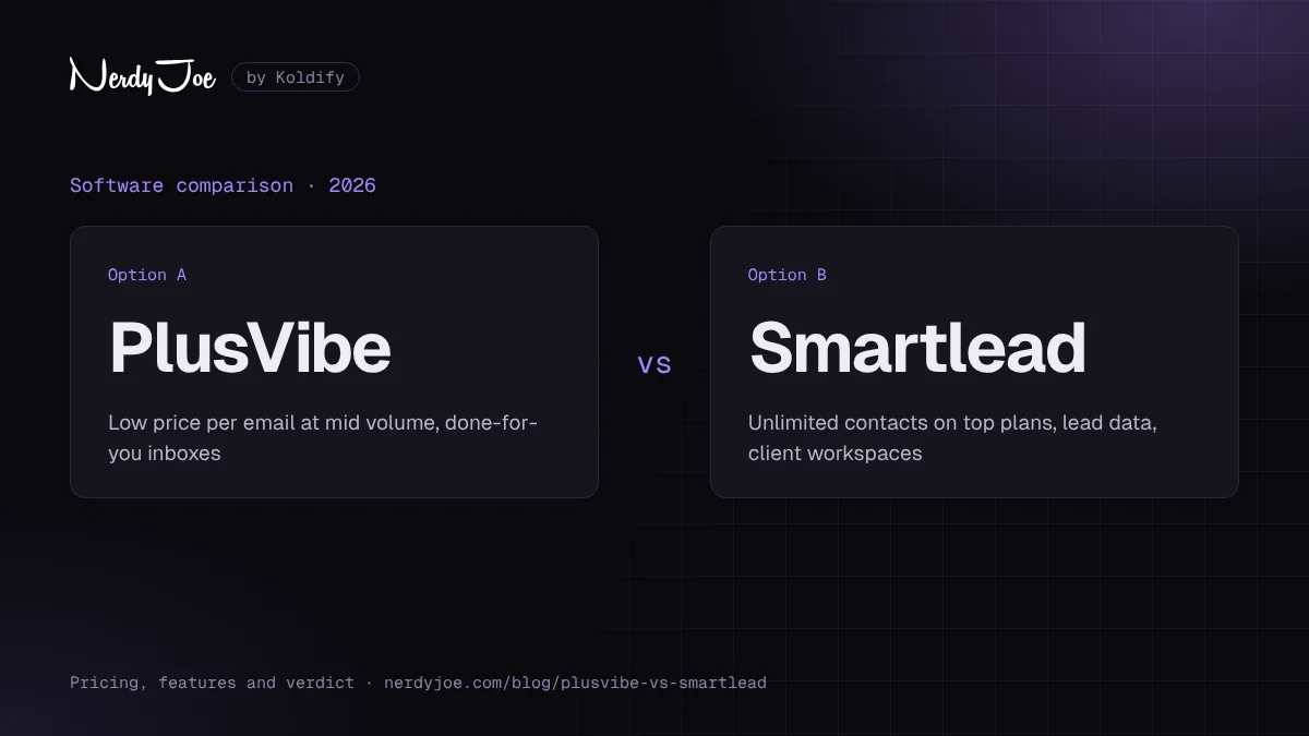 PlusVibe vs Smartlead 2026 comparison by Nerdy Joe: pricing, features and verdict