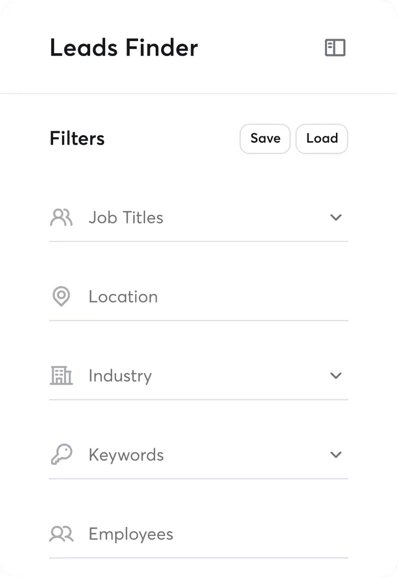 Instantly Lead Finder search filters for building a prospect list